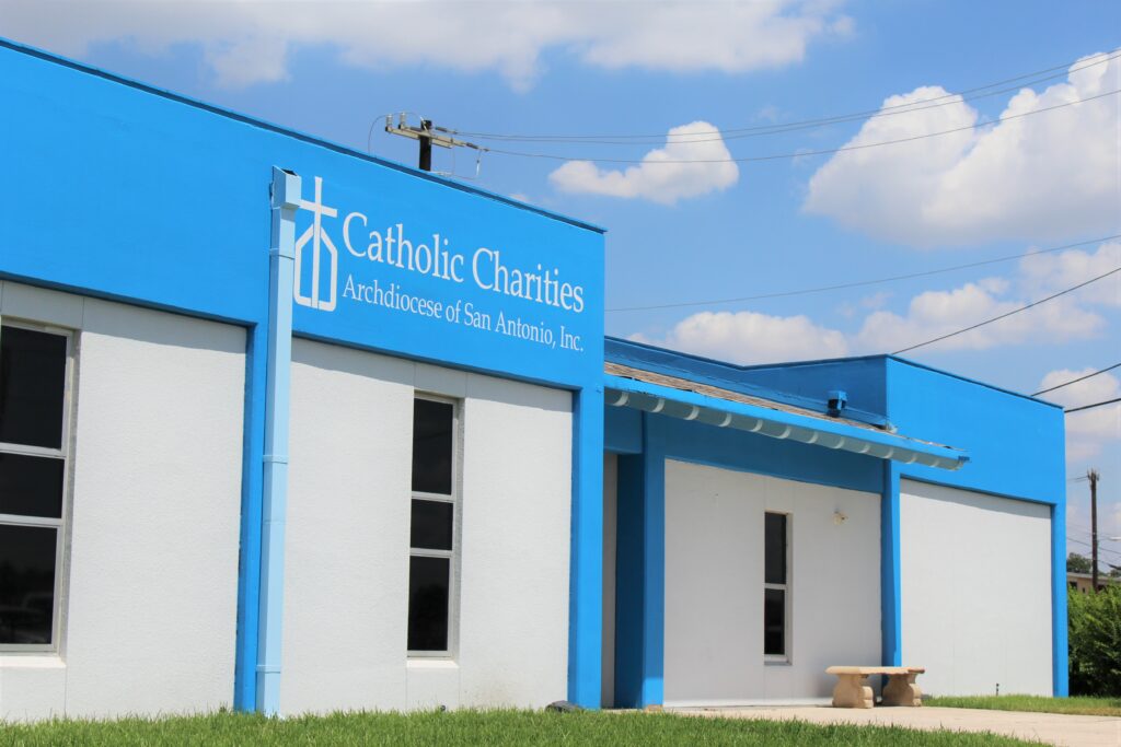 Outside of St. Stephens CARE Center. Catholic Charities of San Antonio, TX.